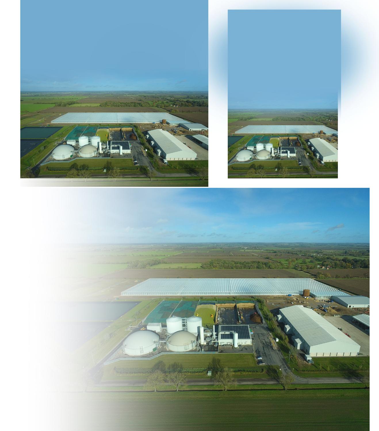 Aerial view of one of the Dyson farms.