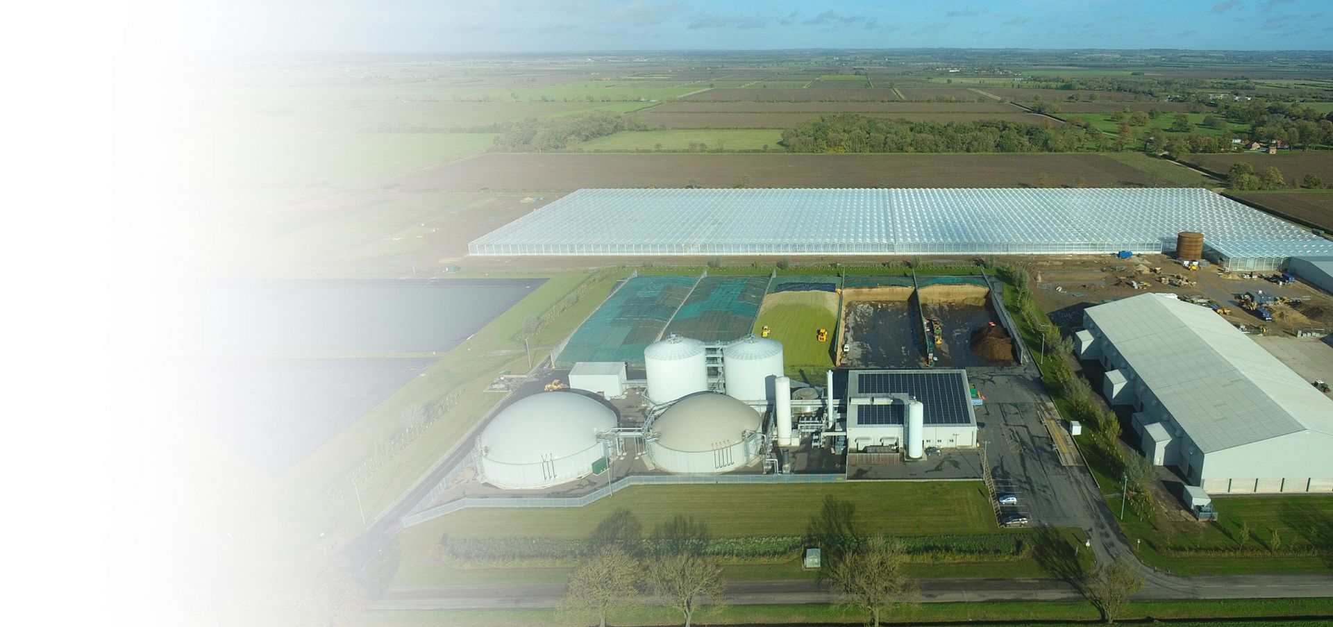 Aerial view of one of the Dyson farms.