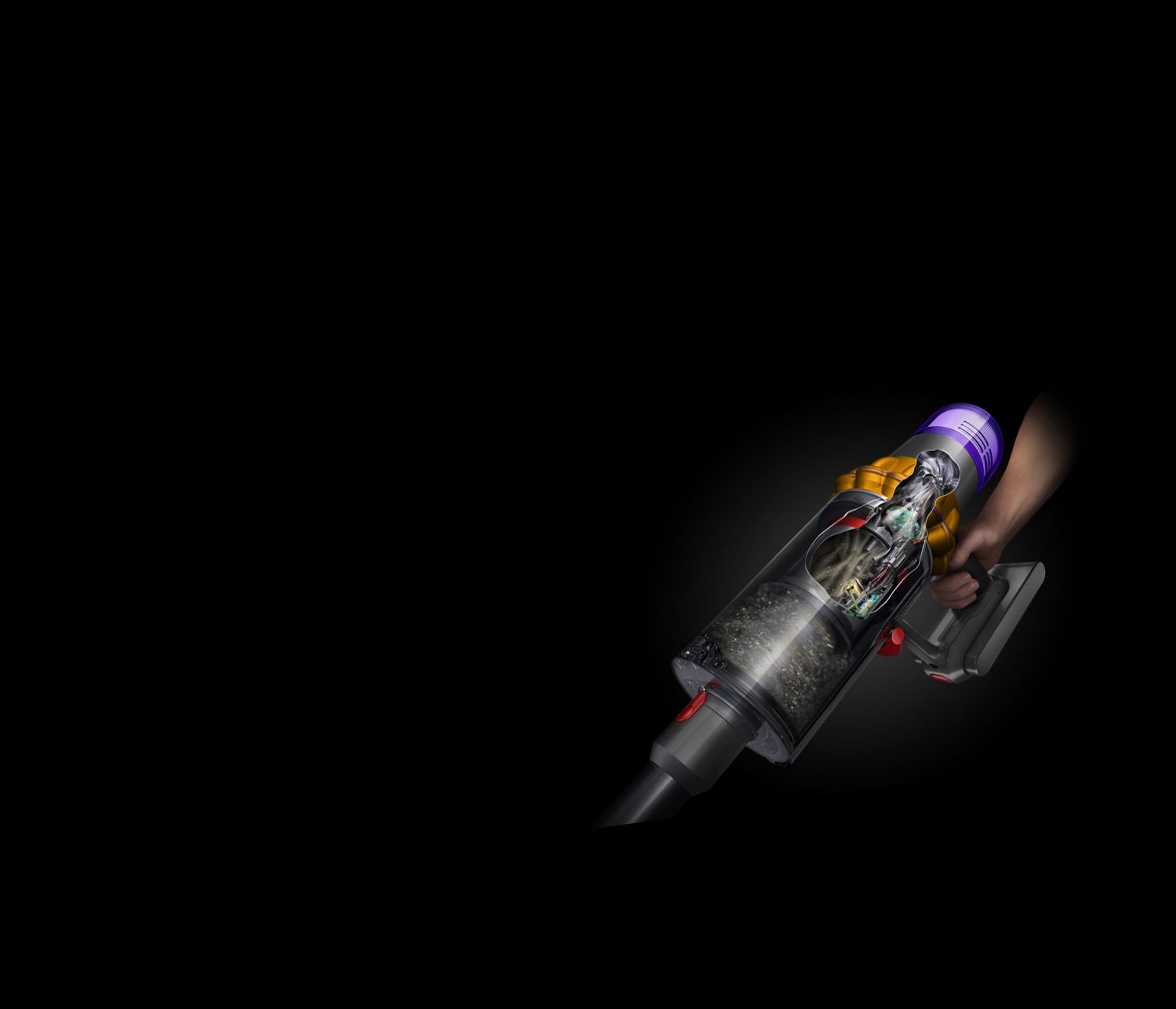 Technology within a Dyson cordless vacuum. 