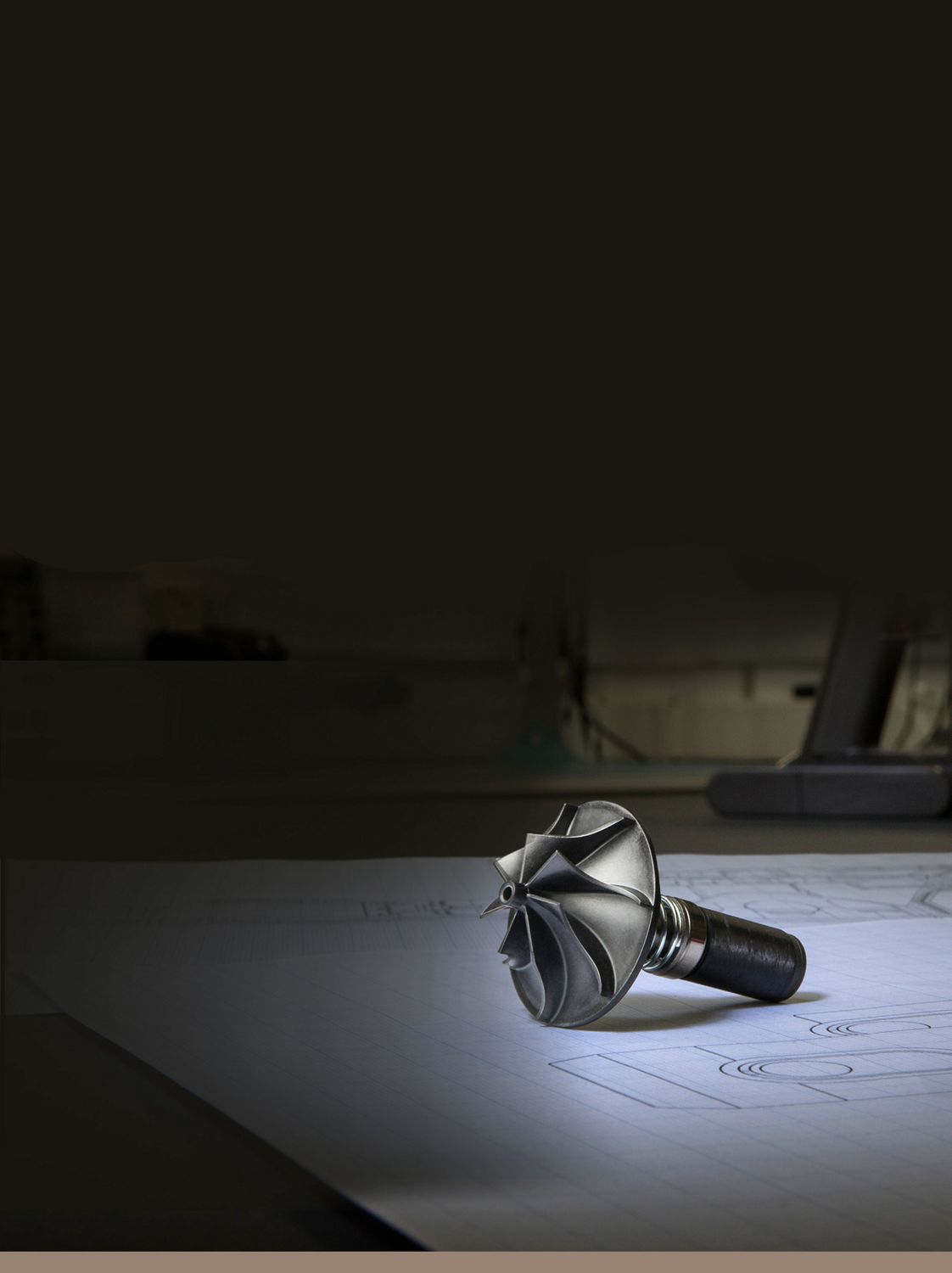 The Dyson digital motor on an engineer's sketchpad.