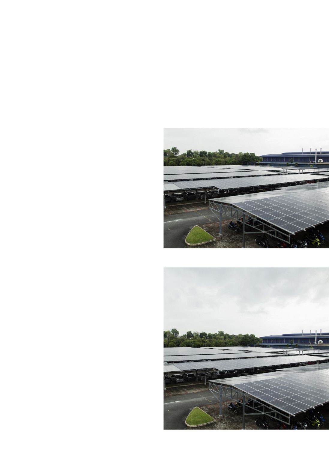 A solar panel farm on top of the Dyson Malaysia Development Centre car park.