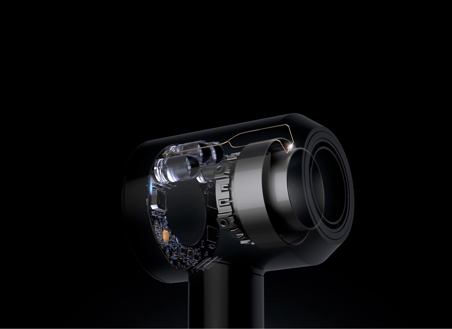 Dyson Supersonic ™ saç kurutma makinesi iç tasarımı