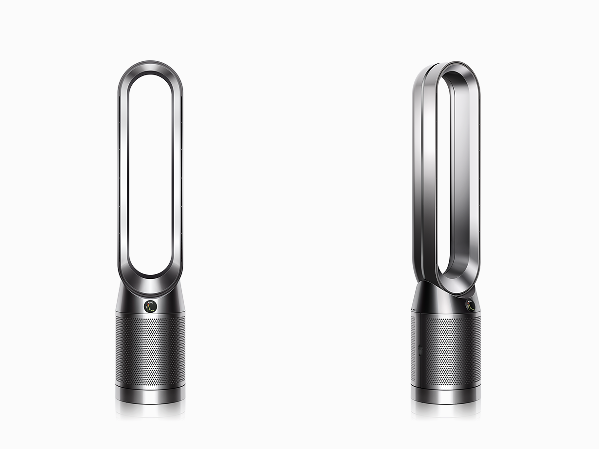 dyson-pure-cool-tower-black-nickel-spec front and side view