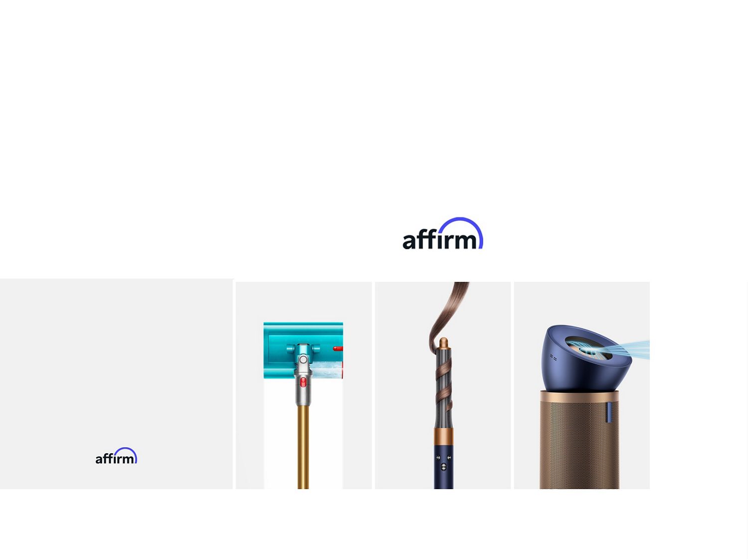 Appareils Dyson et logo Affirm
