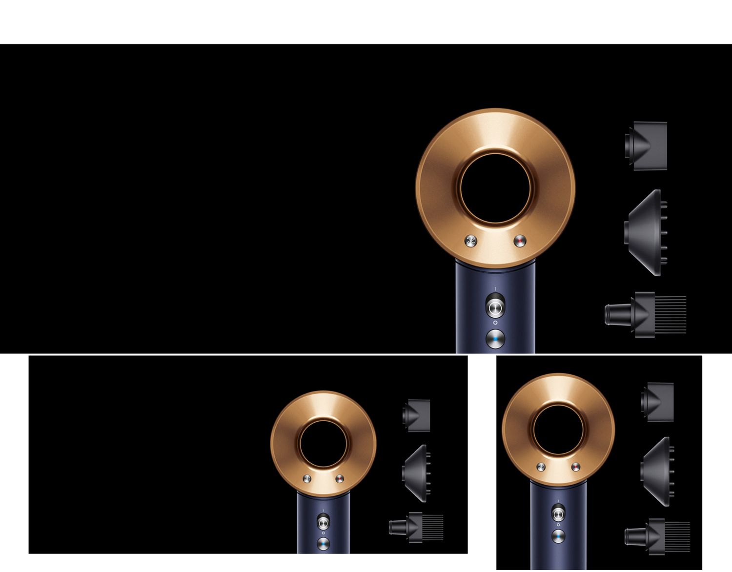 Dyson Prussian Blue Minus on black background