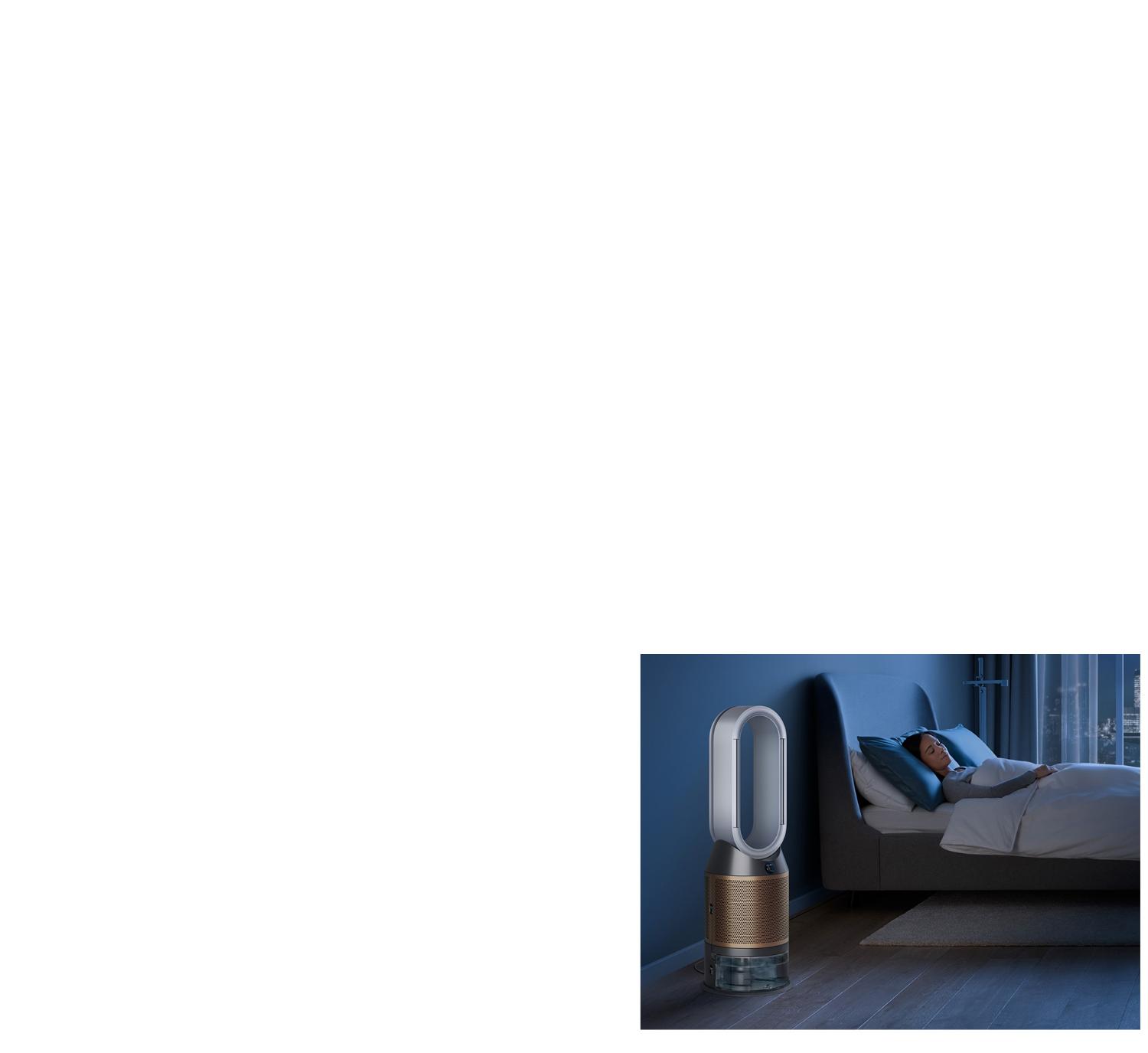 Dyson air purifier in bedroom