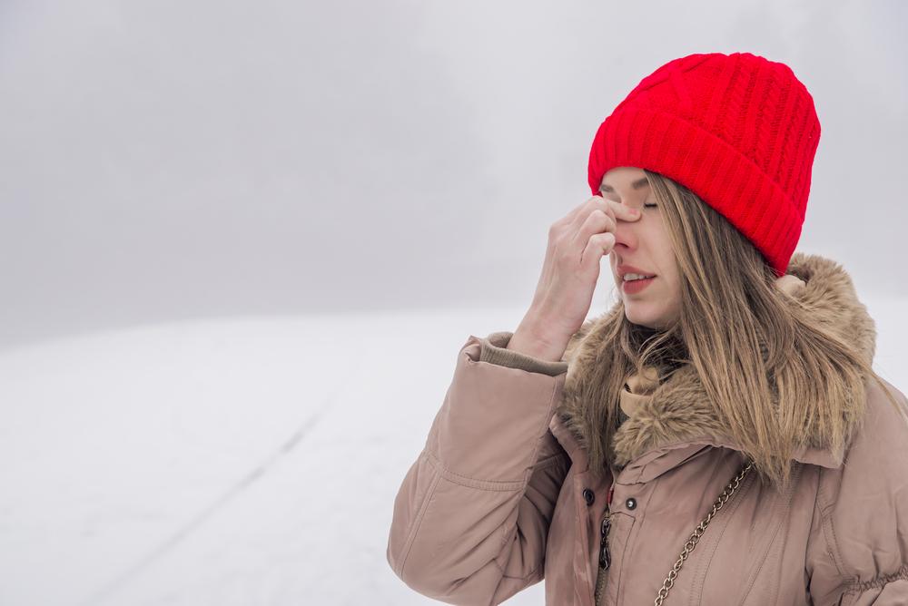 Allergies affecting woman during Winter