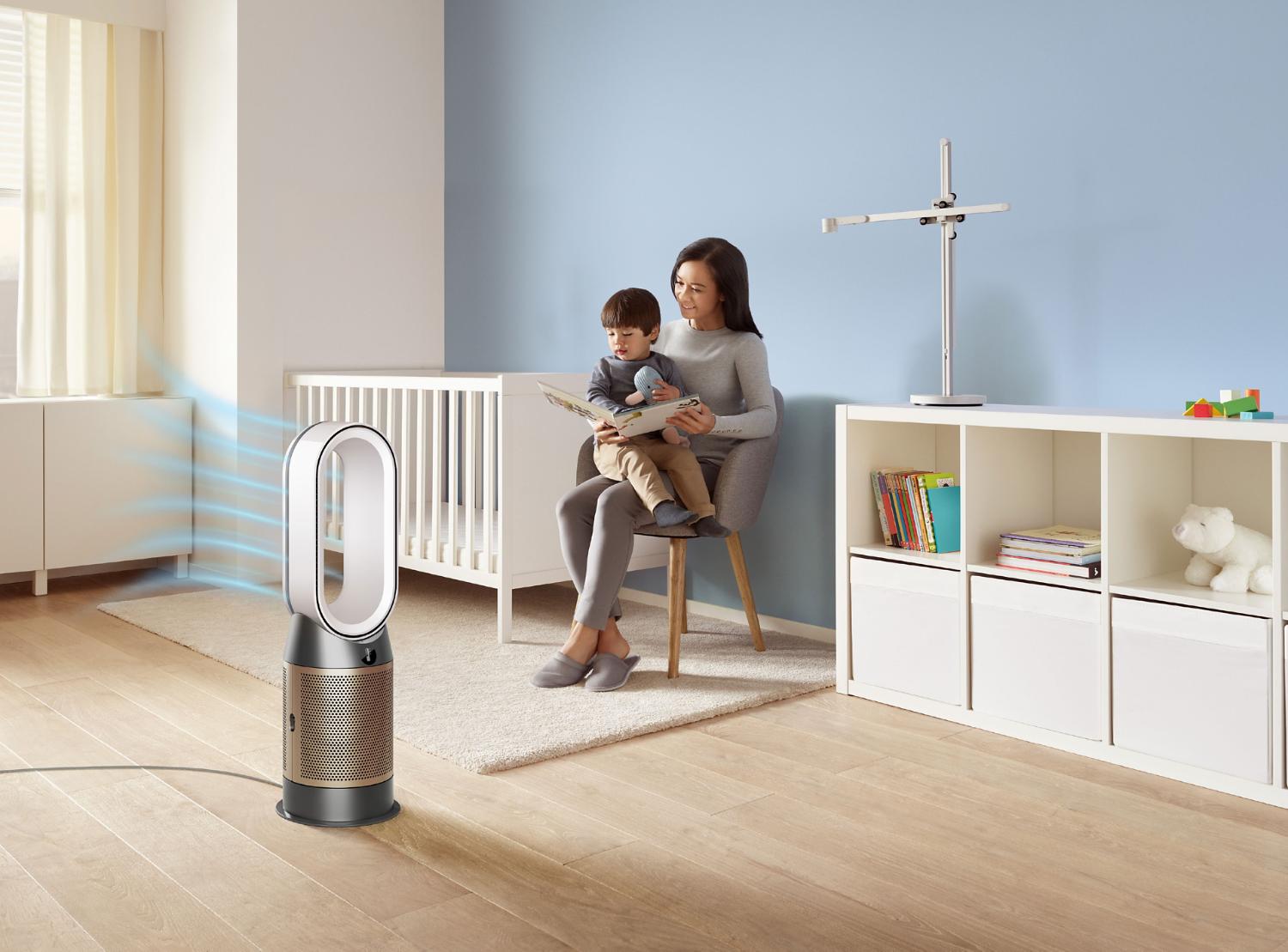 Air purifier in bedroom
