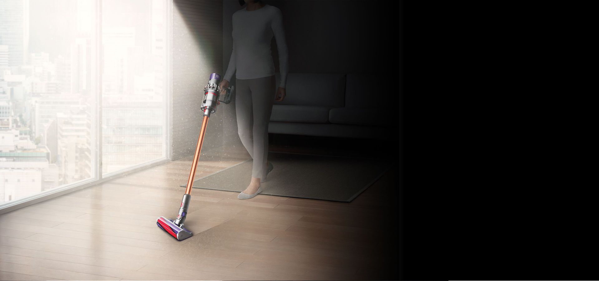 Dyson vacuum vacumming floor