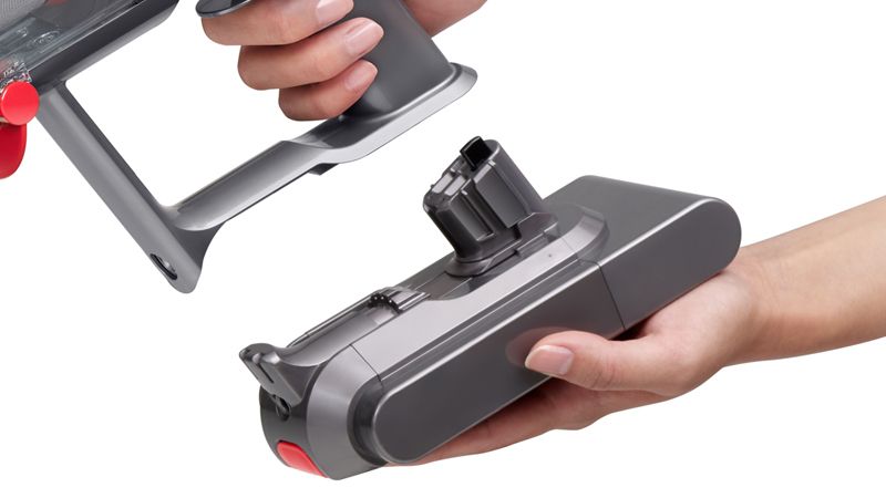Dyson V15 vacuum click in battery being replaced