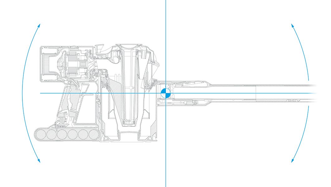 Dessin de l’ingénieur du centre de gravité de l’aspirateur