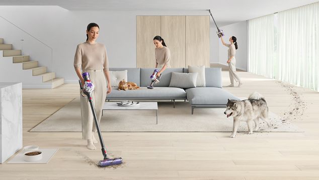 Dyson V8 vacuum cleaning whole home