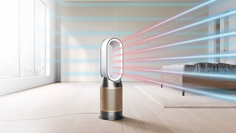  A Dyson air purifier in a bedroom.