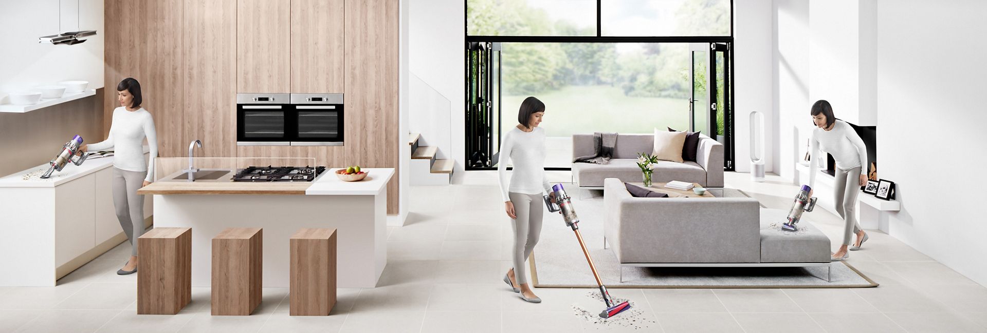 Dyson Cyclone V10 vacuum cleaning around the house
