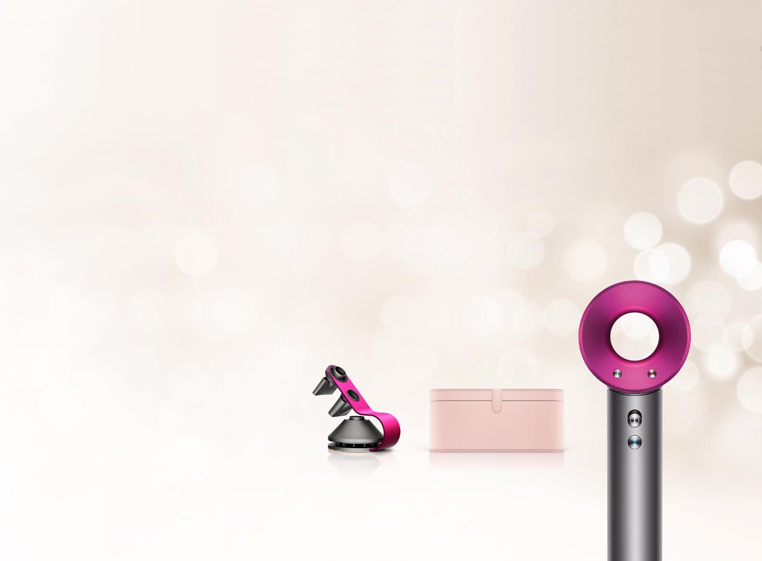 Copper Dyson Supersonic hair dryer with presentation case and storage bag