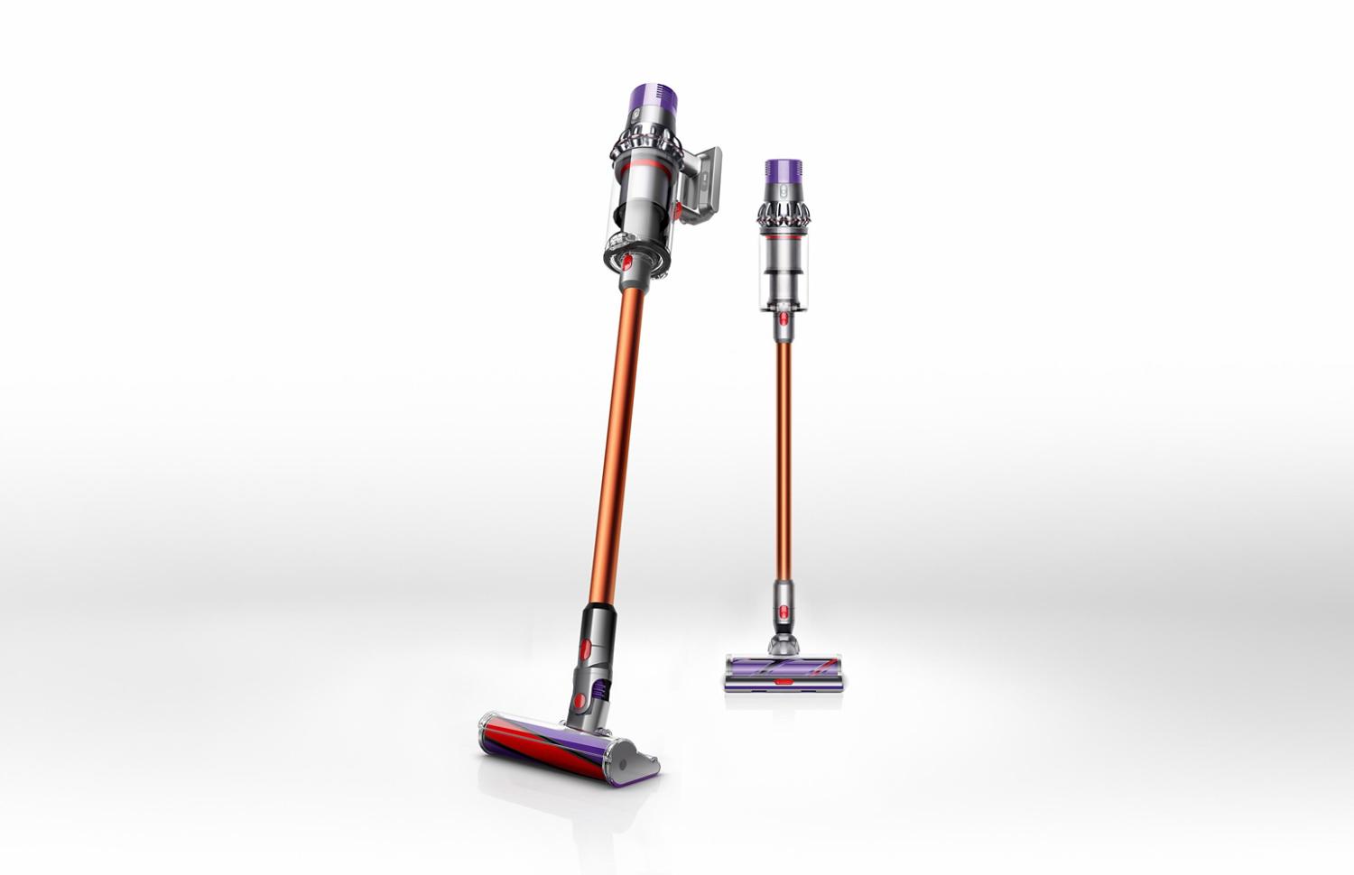 Dyson cyclone v10 being used on flooring