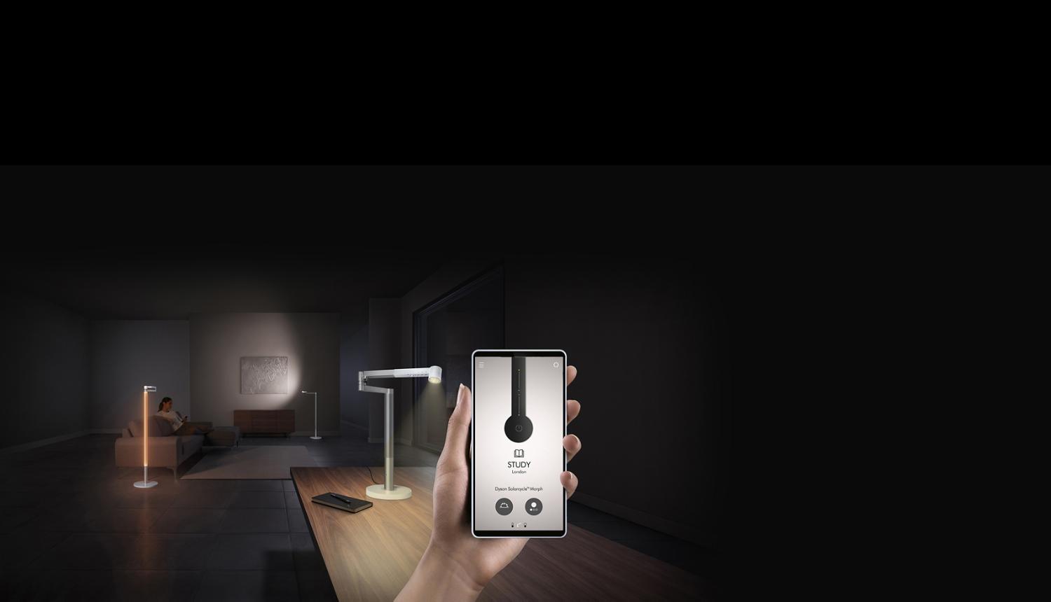 Lampe Dyson Solarcycle Morph se synchronisant au moyen d’un système GPS