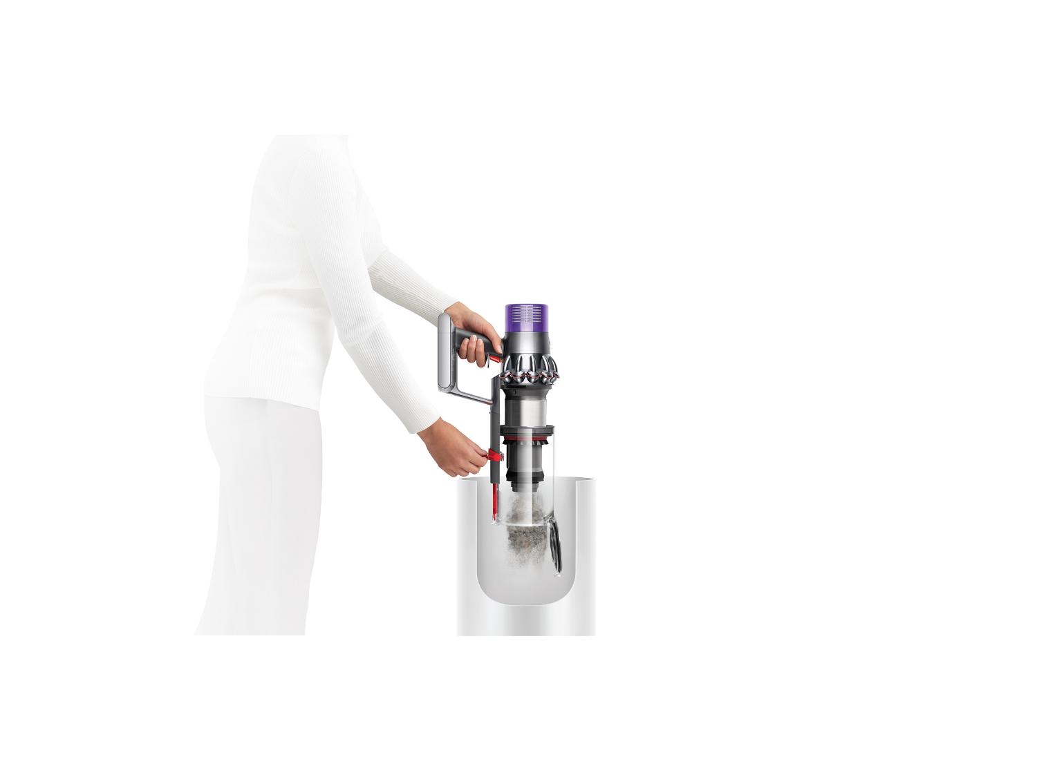 Dyson Cyclone V10™ vacuum bin being emptied