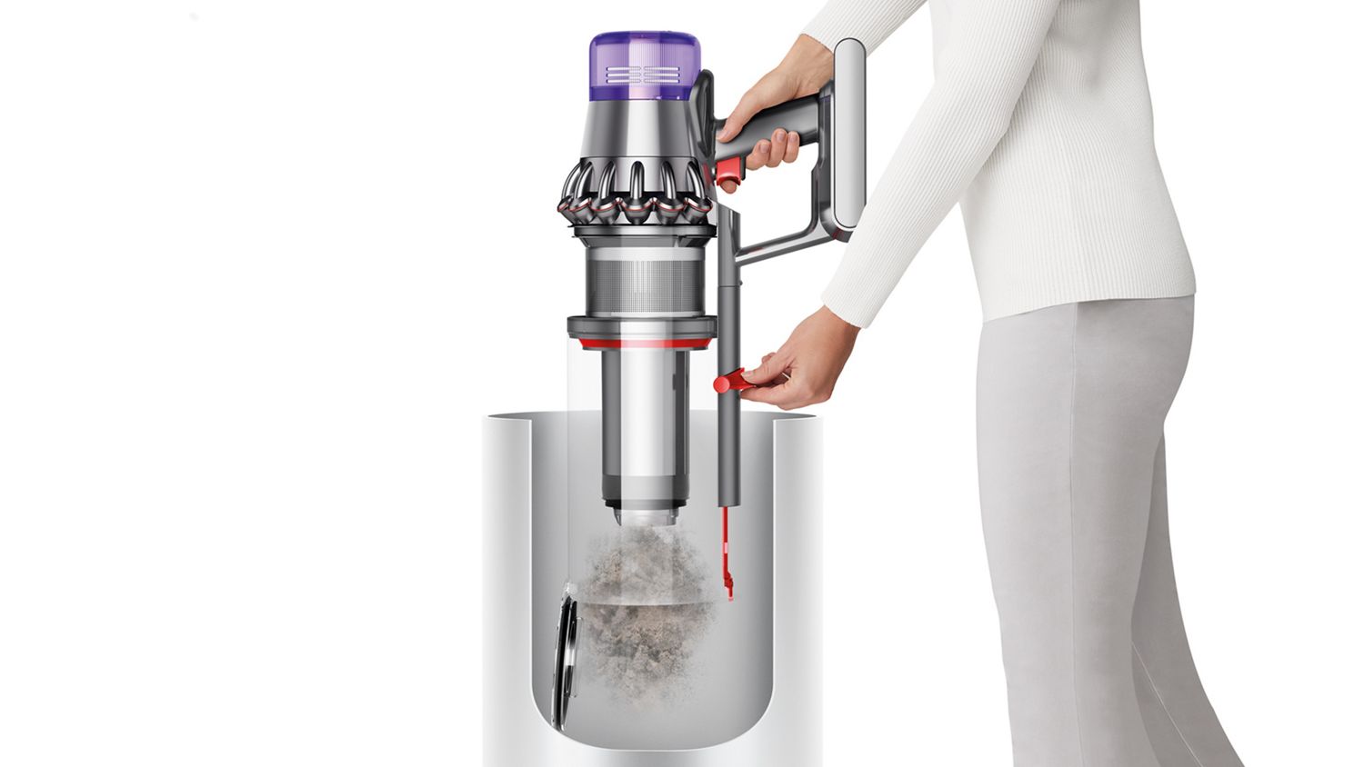 Ejecting dust into bin