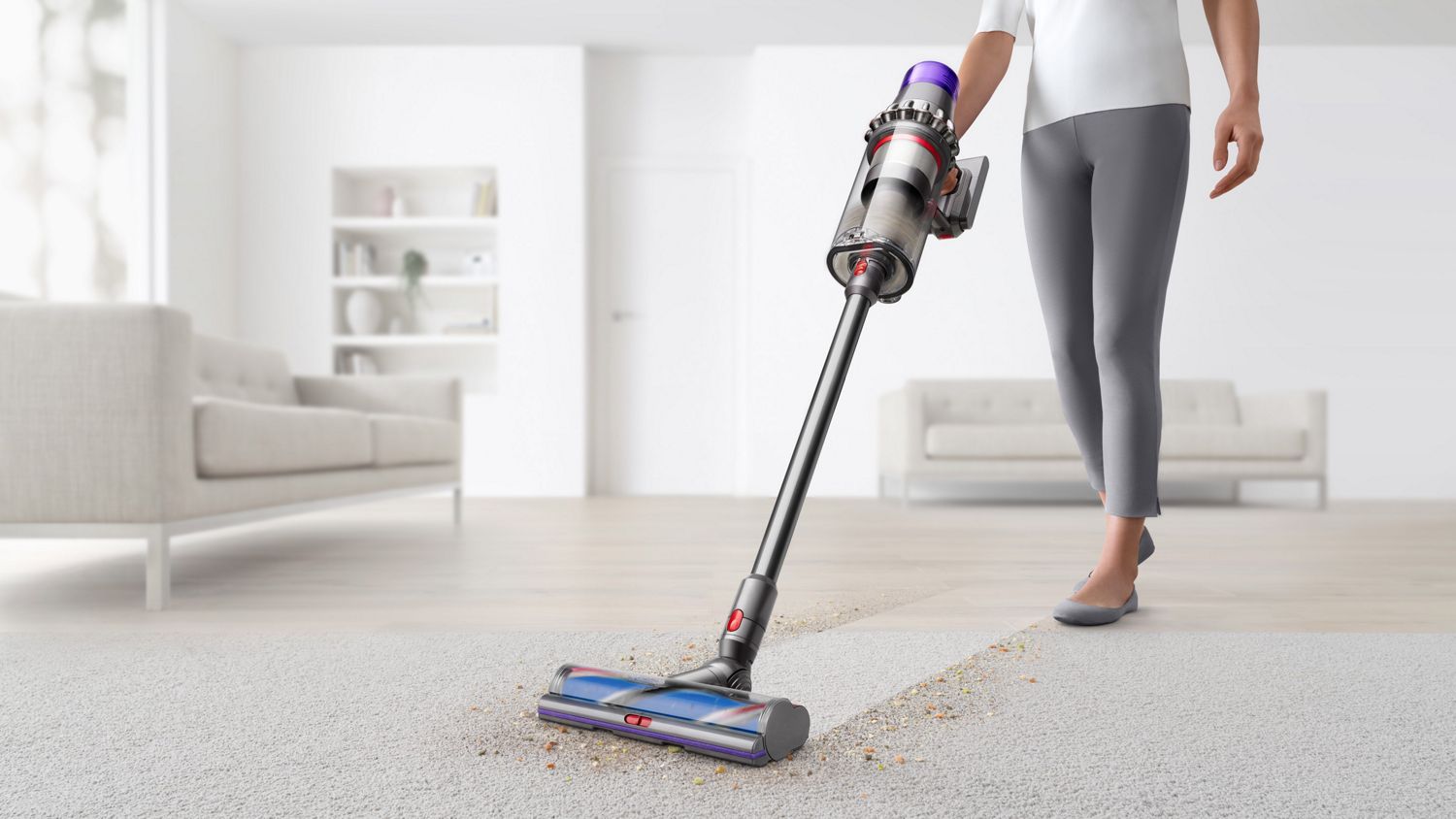 Dyson Outsize going form hard floor to carpet