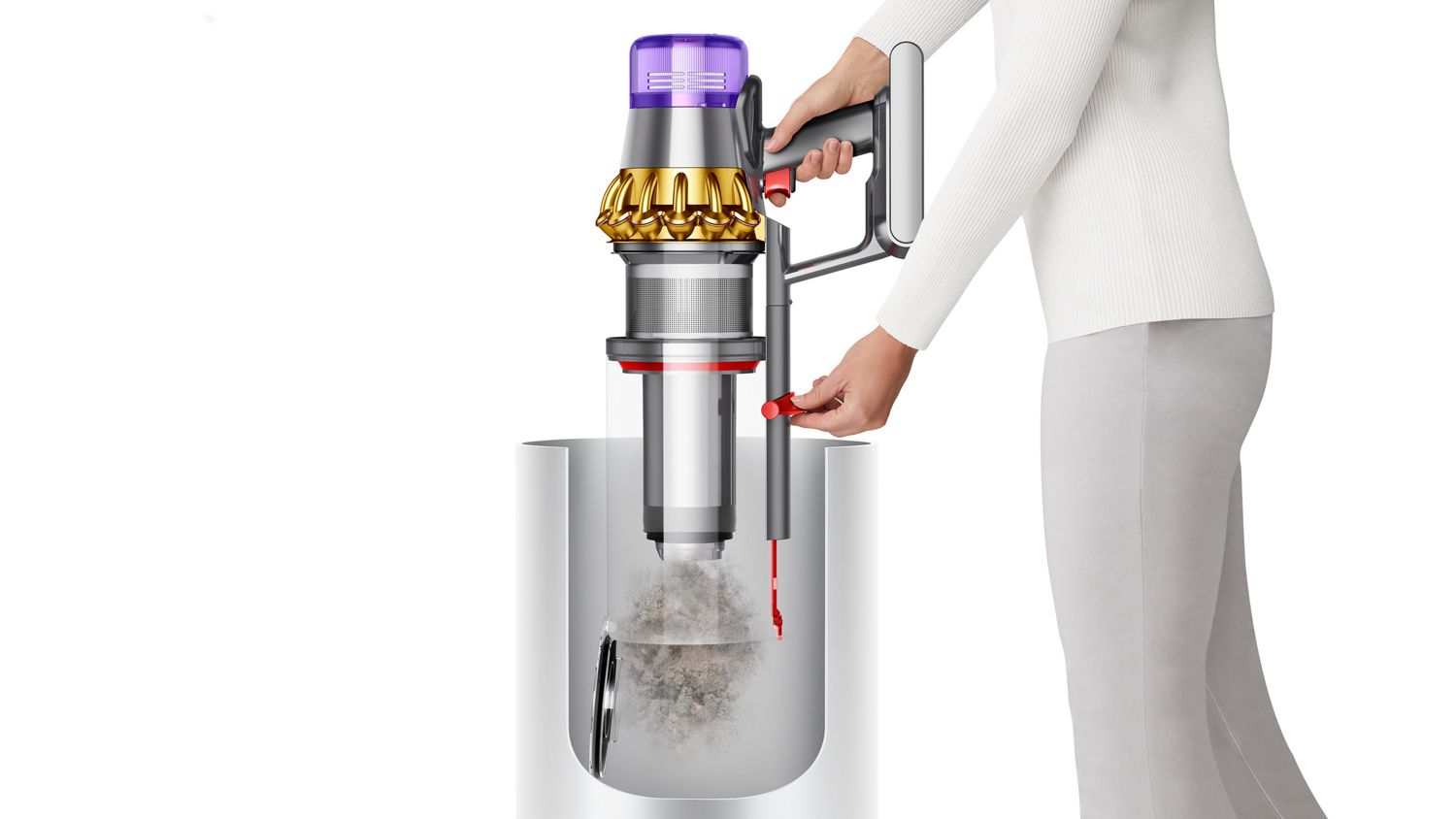 Ejecting dust into bin