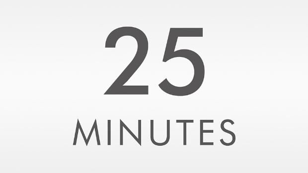 فترة تشغيل 25 دقيقة