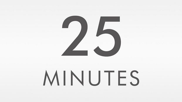 فترة تشغيل 25 دقيقة