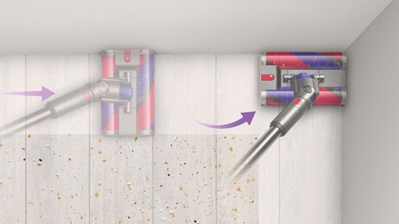 Aspirateur Omni-Glide atteignant un coin