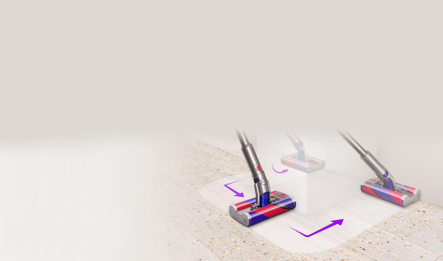 Aspirateur Omni-glide se déplaçant facilement autour d’obstacles