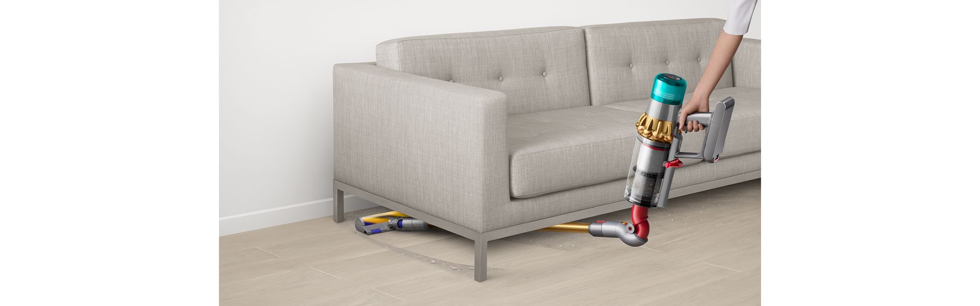 Dyson low reach adaptor cleaning under a couch