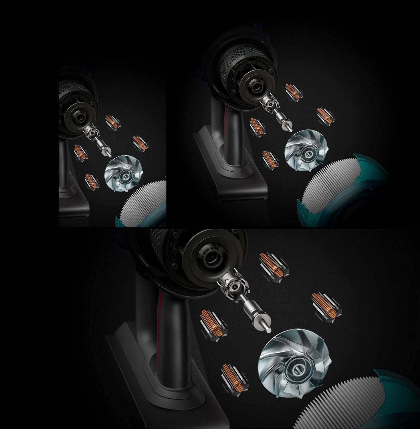 Cutaway of the motor inside Dyson's most powerful cordless vacuum.