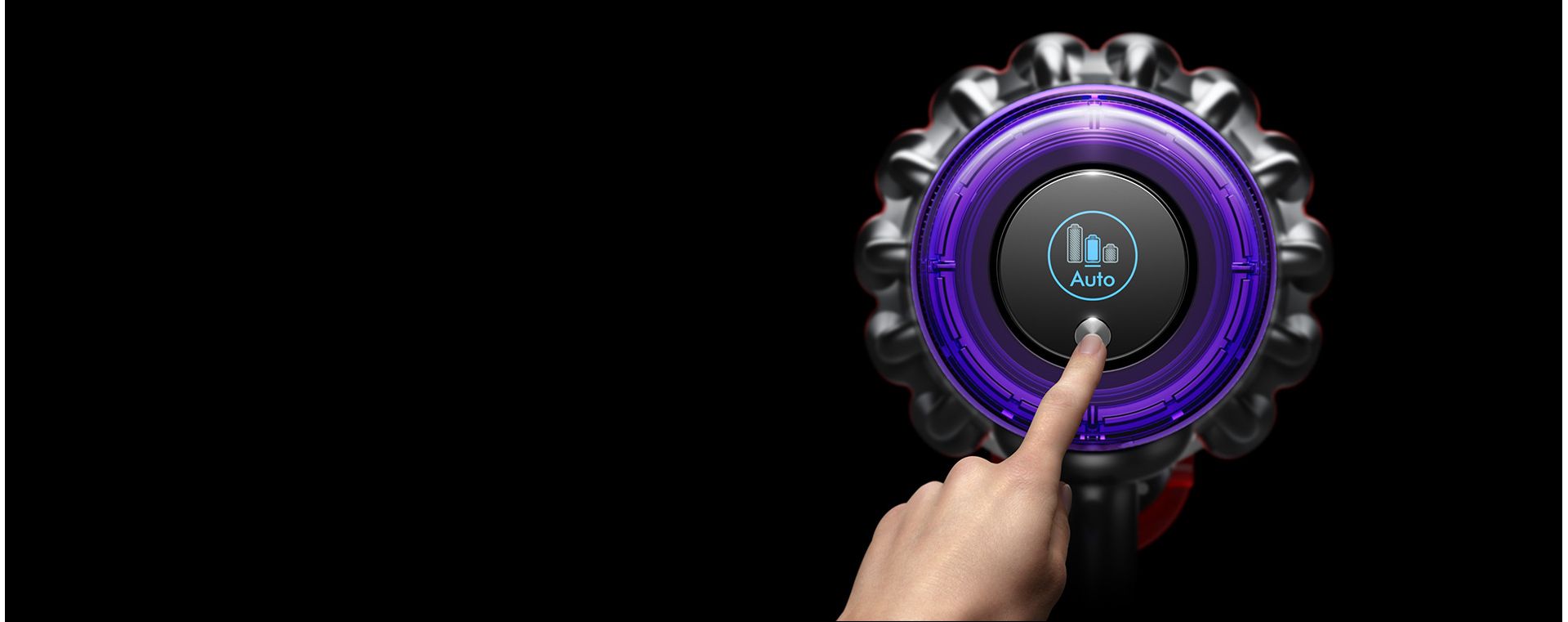 Dyson Outsize vacuum LCD screen showing countdown