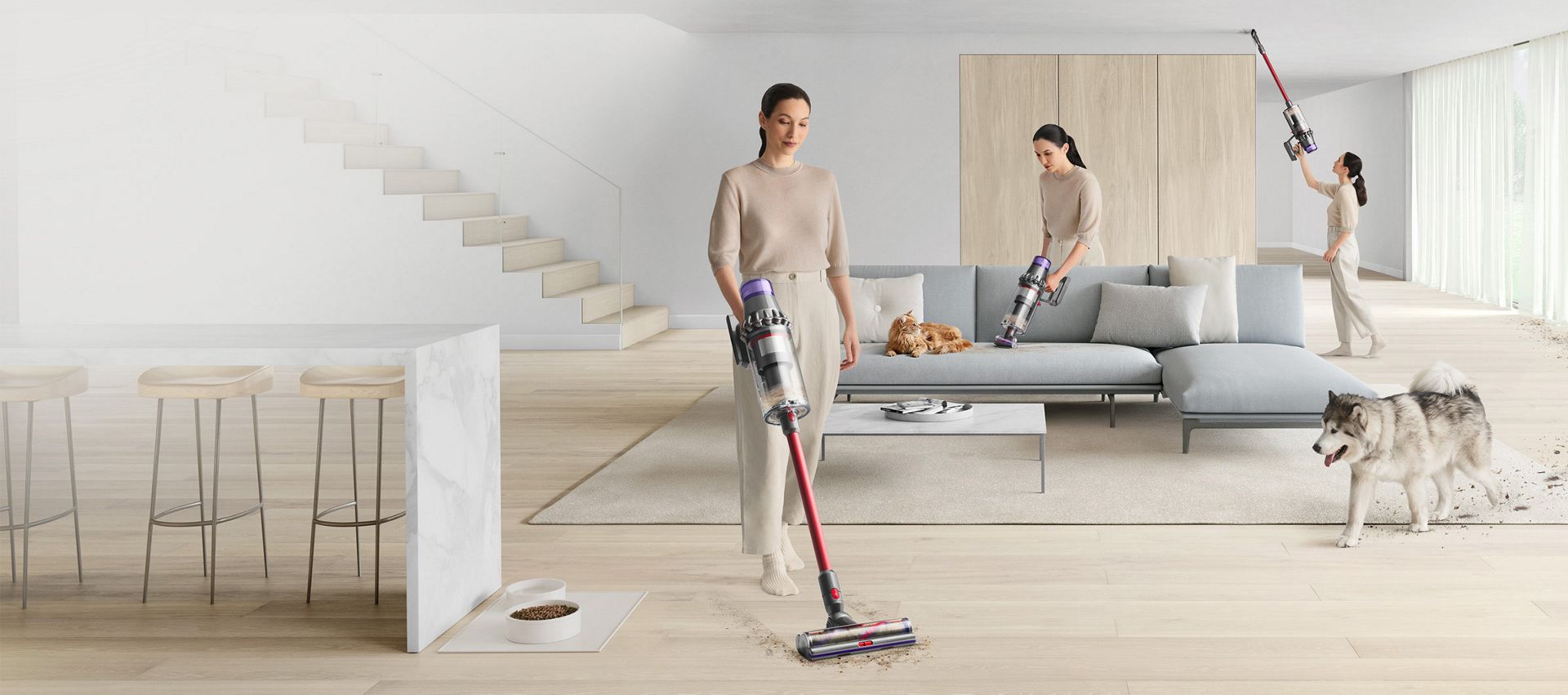 Outsize vacuum cleaning whole home