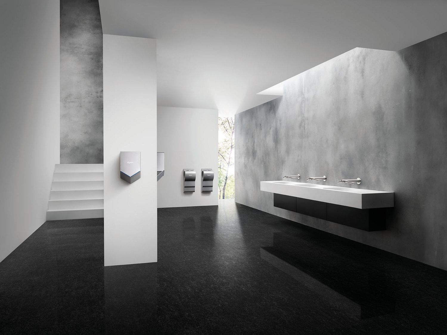 Dyson Airblade Taps in a bathroom