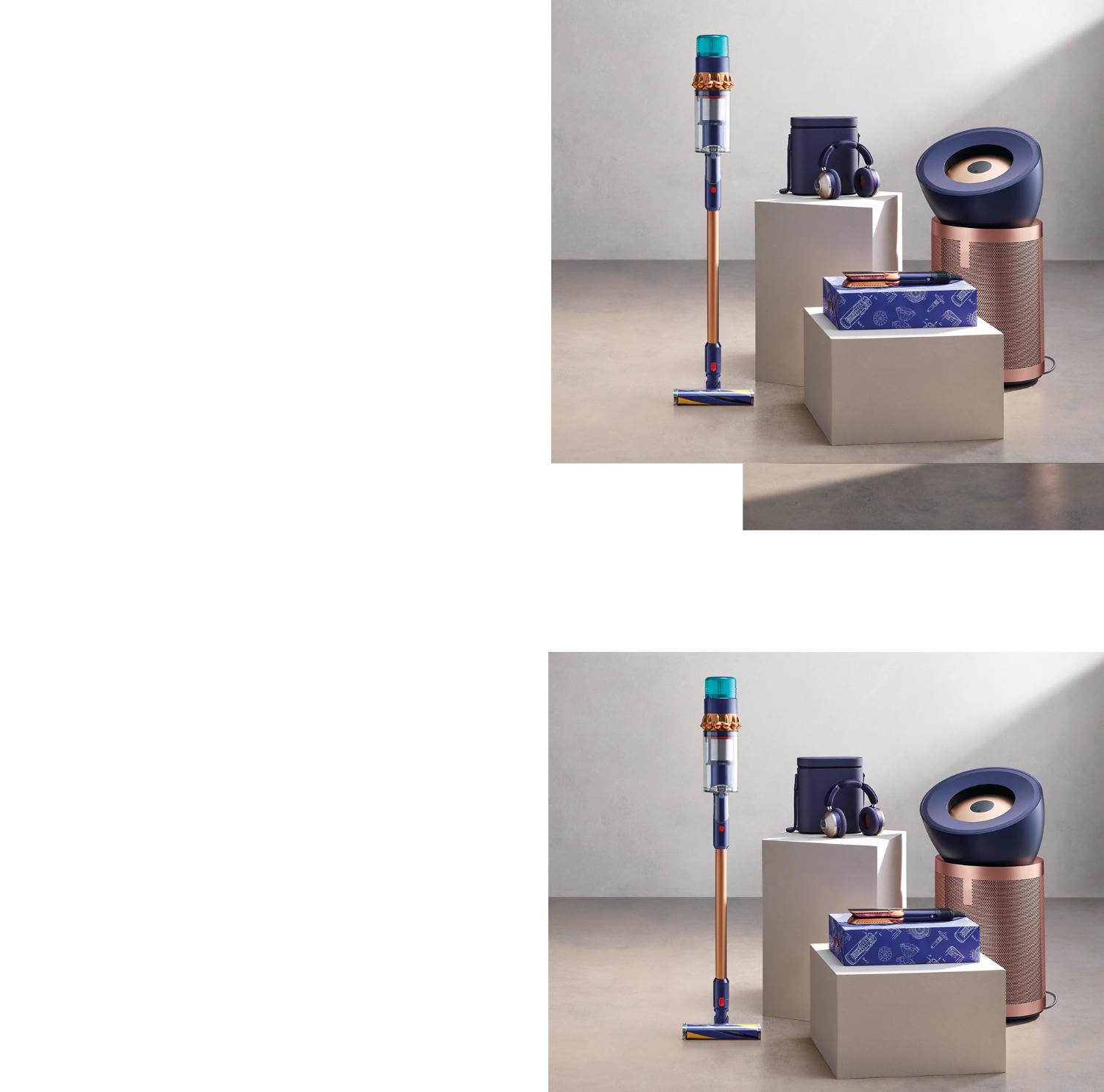 Dyson technology displayed in exclusive colours
