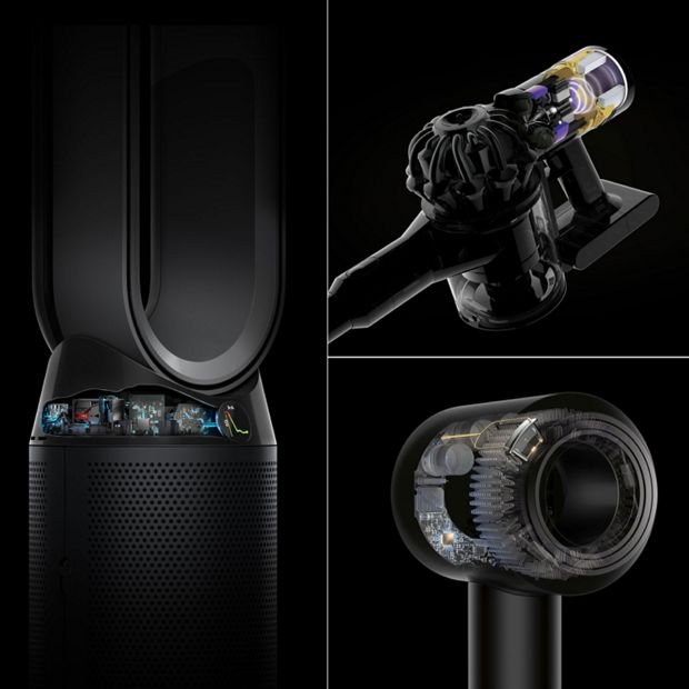 Produkty Dyson w kolażu