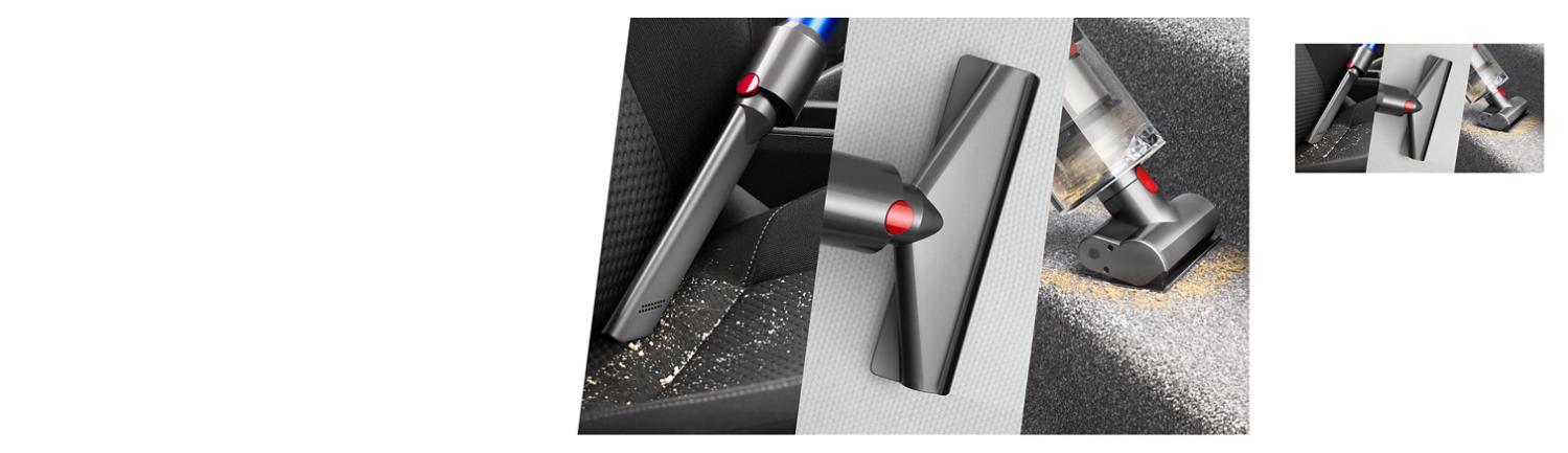 Dyson vacuum accessories cleaning a sofa