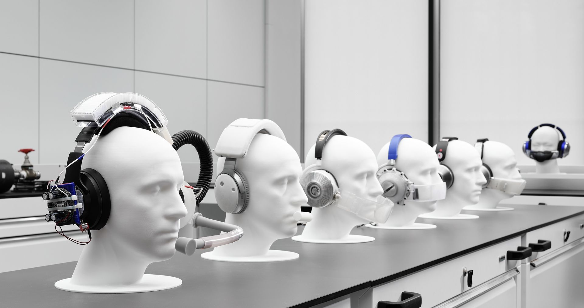 Line up of Dyson Zone prototypes