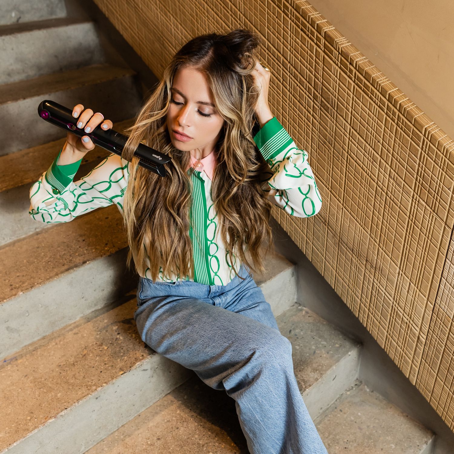 Kate Labak On-the-go with the Dyson Corrale™ straightener